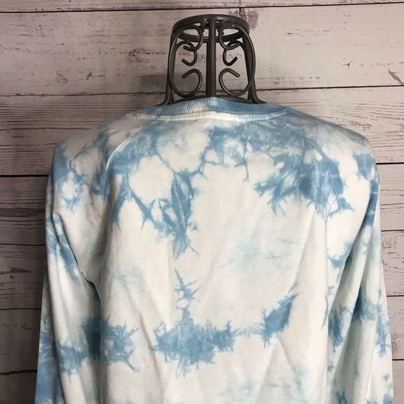 16) Lucky Brand Blue & White Tie Dye Crewneck Pullover Sweatshirt Size Small - Picture 9 of 11